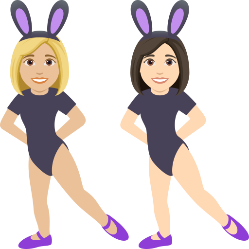 Women with Bunny Ears: Medium-Light Skin Tone, Light Skin Tone, the design in this release
