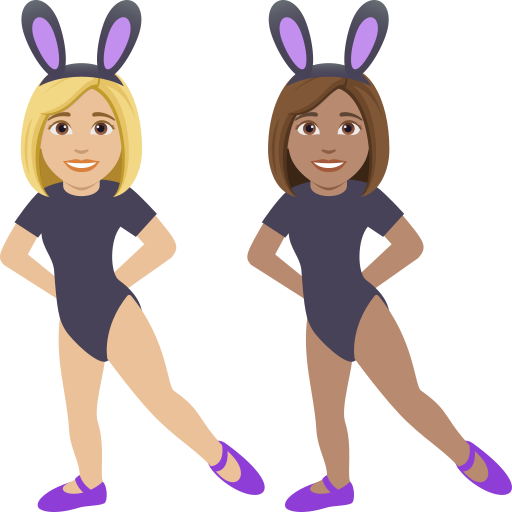 Women with Bunny Ears: Medium-Light Skin Tone, Medium Skin Tone, the design in this release