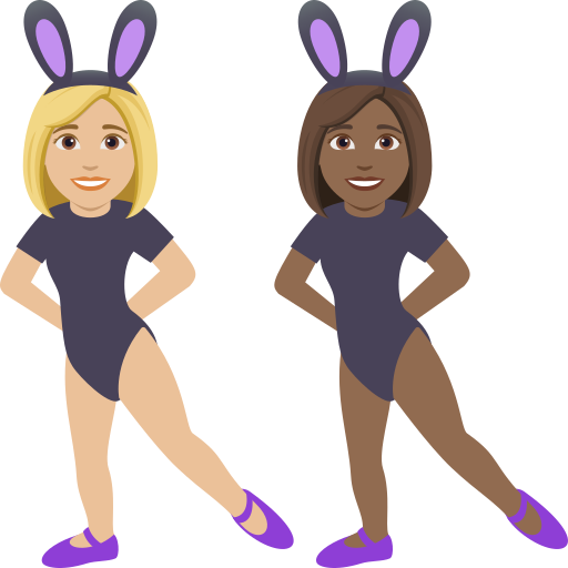 Women with Bunny Ears: Medium-Light Skin Tone, Medium-Dark Skin Tone, the design in this release