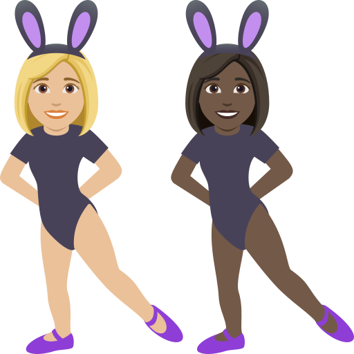 Women with Bunny Ears: Medium-Light Skin Tone, Dark Skin Tone, the design in this release