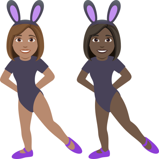 Women with Bunny Ears: Medium Skin Tone, Dark Skin Tone, the design in this release