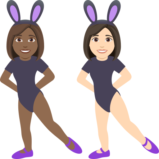 Women with Bunny Ears: Medium-Dark Skin Tone, Light Skin Tone, the design in this release