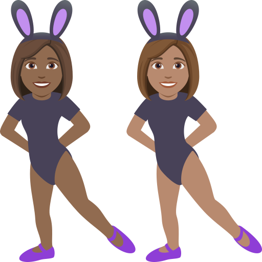 Women with Bunny Ears: Medium-Dark Skin Tone, Medium Skin Tone, the design in this release