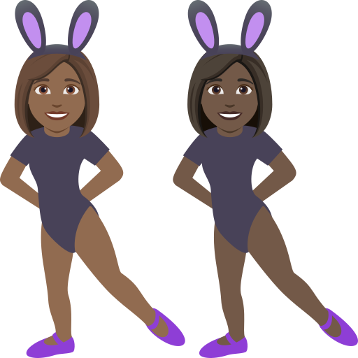 Women with Bunny Ears: Medium-Dark Skin Tone, Dark Skin Tone, the design in this release