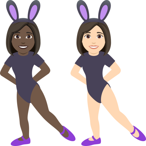 Women with Bunny Ears: Dark Skin Tone, Light Skin Tone, the design in this release