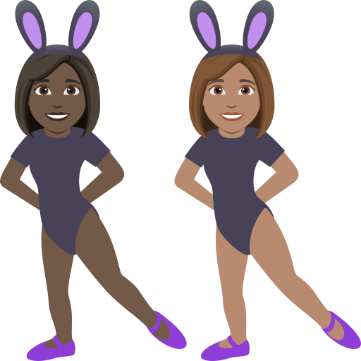 Women with Bunny Ears: Dark Skin Tone, Medium Skin Tone, the design in this release