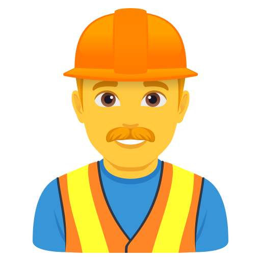 man construction worker as rendered by JoyPixels