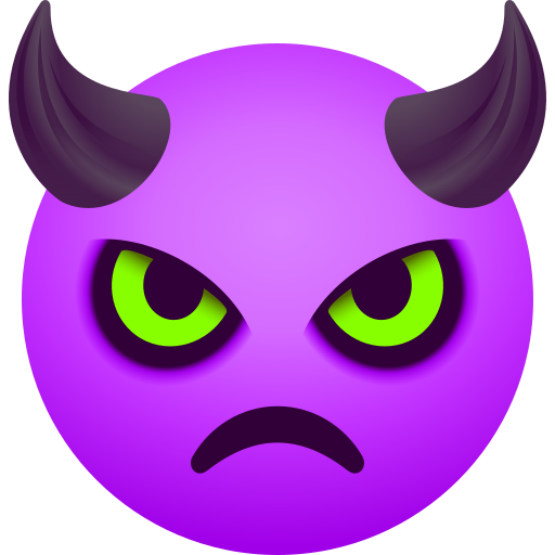 Angry Face with Horns as drawn by JoyPixels in 11.0