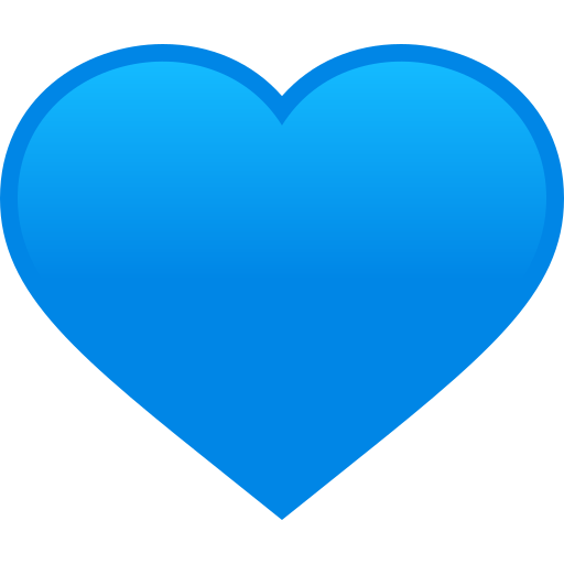 cuore blu as rendered by JoyPixels