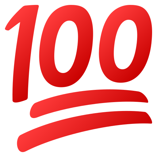 100 درجة as rendered by JoyPixels