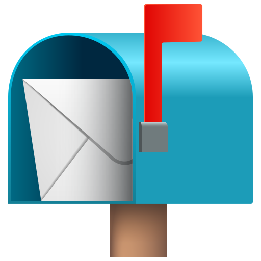 open mailbox with raised flag as rendered by JoyPixels