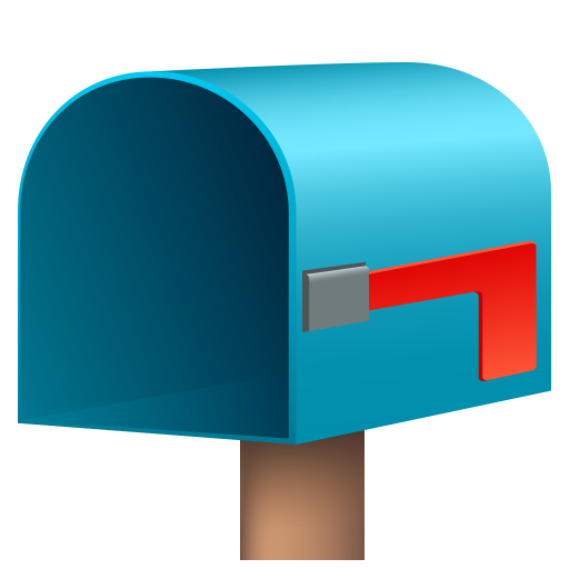 open mailbox with lowered flag as rendered by JoyPixels