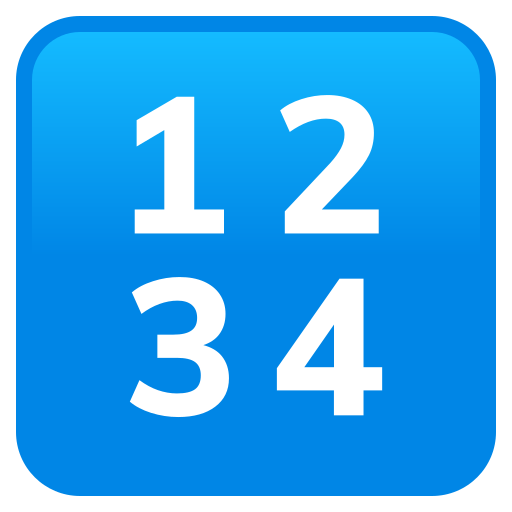 input numbers as rendered by JoyPixels