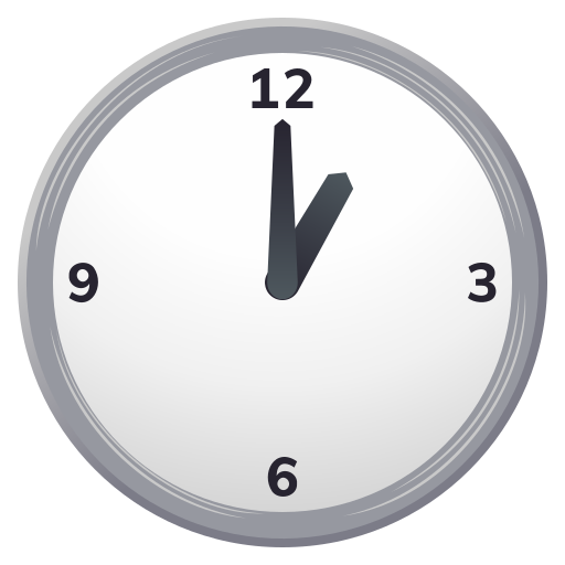 one o’clock as rendered by JoyPixels