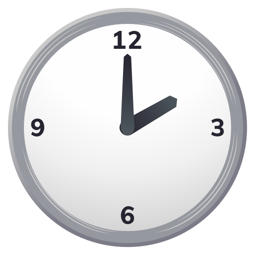 two o’clock as rendered by JoyPixels