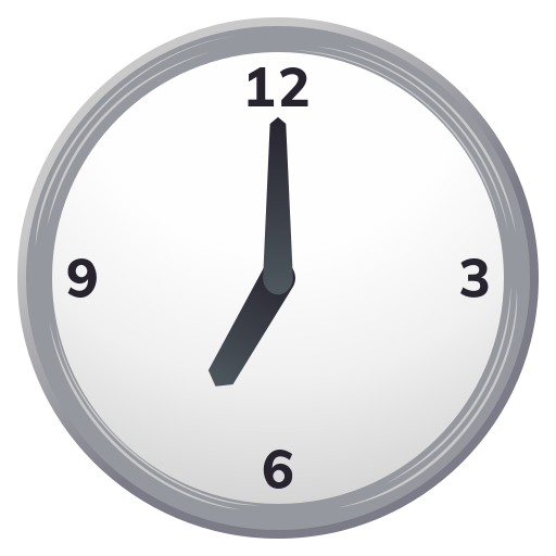 Seven O’clock as drawn by JoyPixels in 11.0