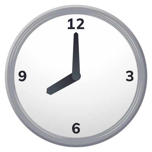 8:00 Uhr as rendered by JoyPixels