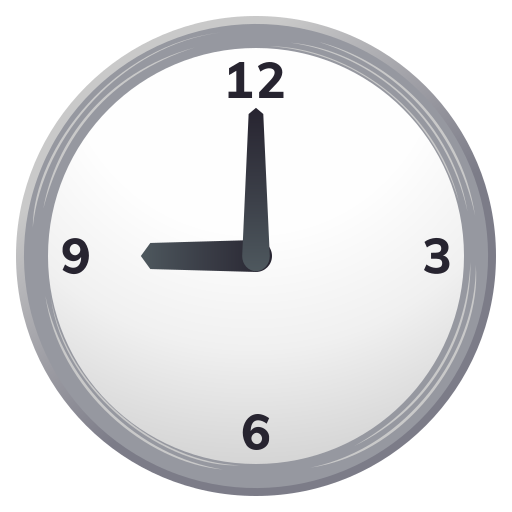 nine o’clock as rendered by JoyPixels
