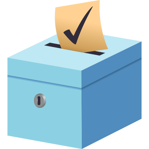 ballot box with ballot as rendered by JoyPixels