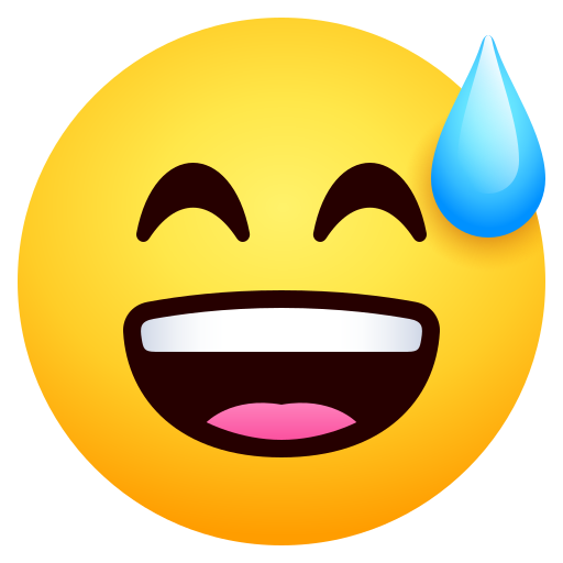 Grinning Face with Sweat, the design in this release