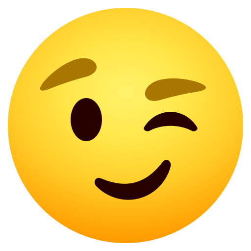 Winking Face as drawn by JoyPixels in 11.0