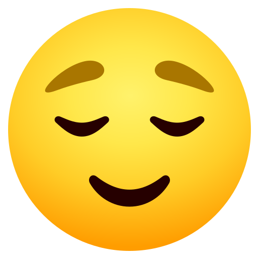 Relieved Face as drawn by JoyPixels in 11.0