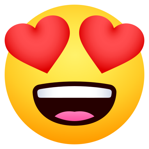 Smiling Face with Heart-Eyes as drawn by JoyPixels in 11.0