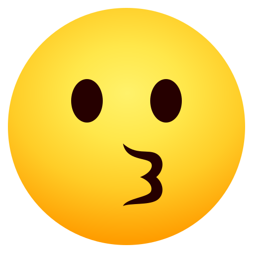 Kissing Face as drawn by JoyPixels in 11.0