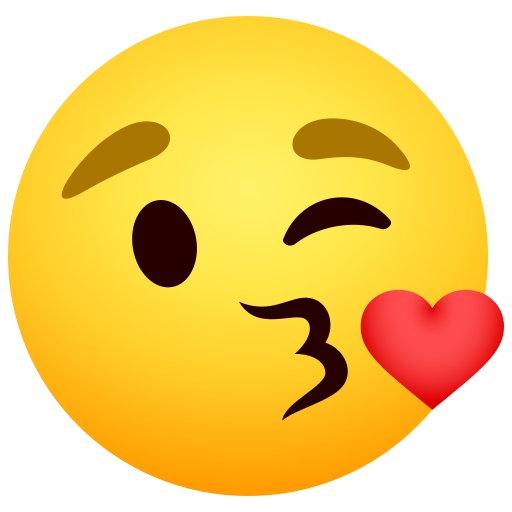 face blowing a kiss as rendered by JoyPixels