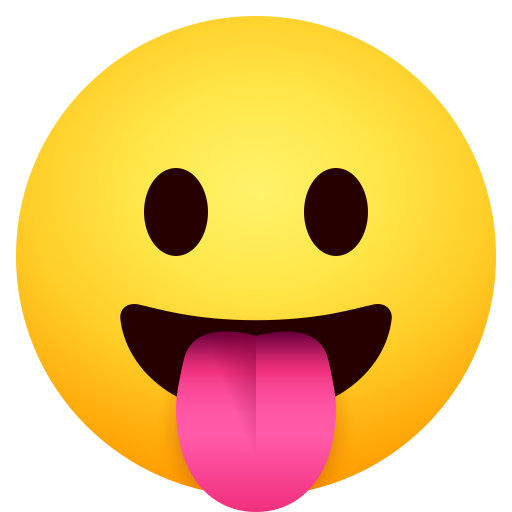Face with Tongue as drawn by JoyPixels in 11.0
