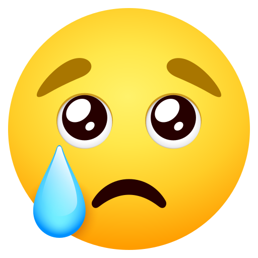 Crying Face as drawn by JoyPixels in 11.0
