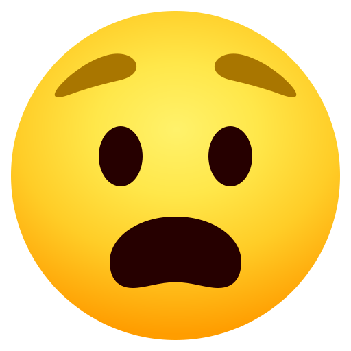 anguished face as rendered by JoyPixels