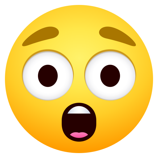erstauntes Gesicht as rendered by JoyPixels