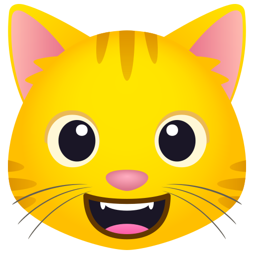 Grinning Cat as drawn by JoyPixels in 11.0