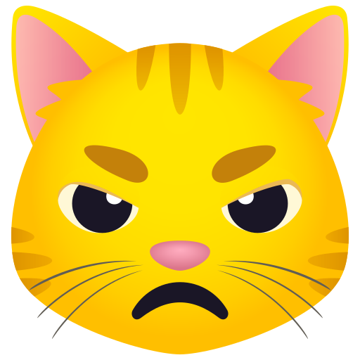 Pouting Cat as drawn by JoyPixels in 11.0