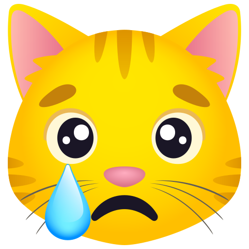 Crying Cat as drawn by JoyPixels in 11.0