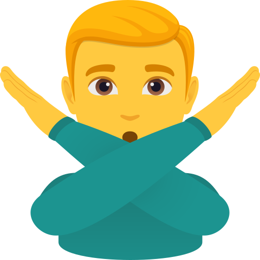 man gesturing NO as rendered by JoyPixels