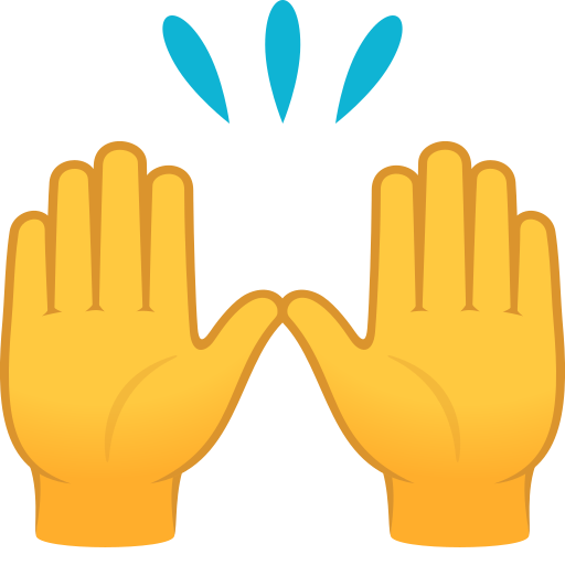 Zwei Erhobene Handflächen as drawn by JoyPixels in 11.0