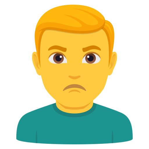 man pouting as rendered by JoyPixels