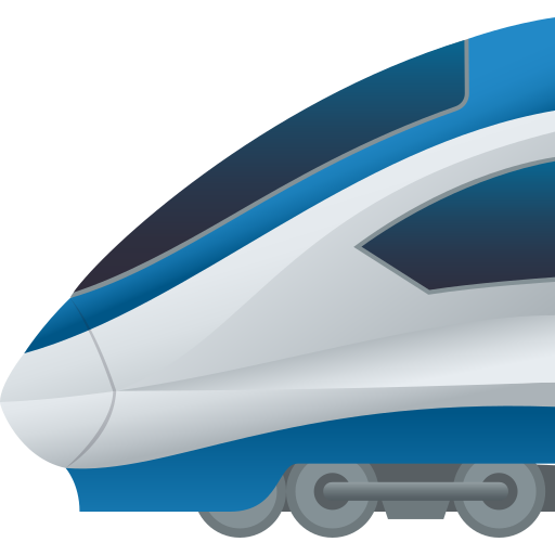 high-speed train as rendered by JoyPixels