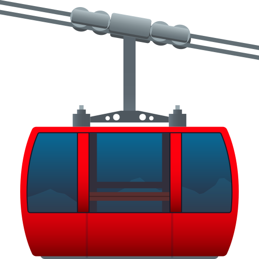mountain cableway as rendered by JoyPixels