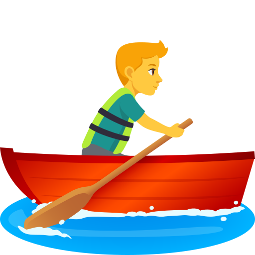 man rowing boat as rendered by JoyPixels