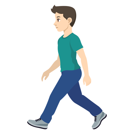 man walking: light skin tone as rendered by JoyPixels
