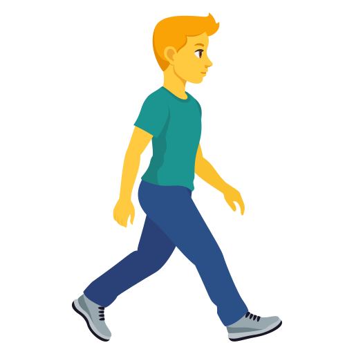man walking: facing right as rendered by JoyPixels