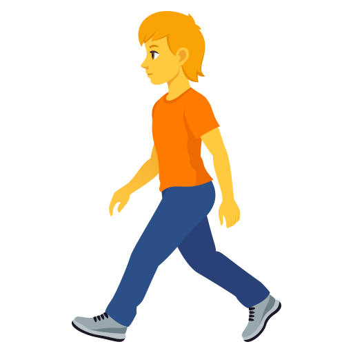 Person Walking as drawn by JoyPixels in 11.0