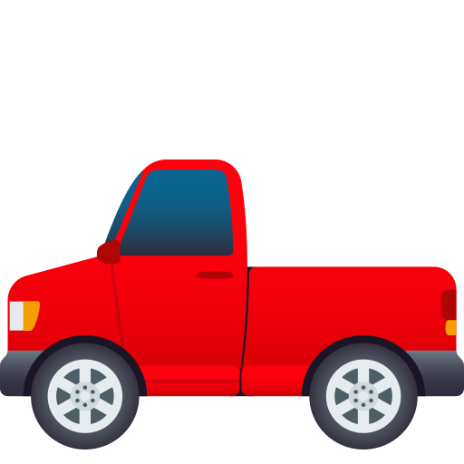 pickup truck as rendered by JoyPixels