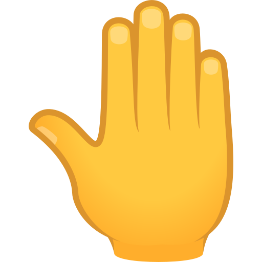 Raised Back of Hand as drawn by JoyPixels in 11.0