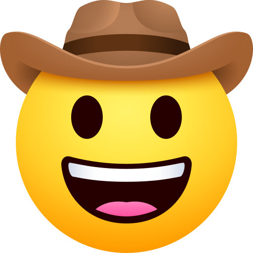 Gesicht Mit Cowboyhut as drawn by JoyPixels in 11.0