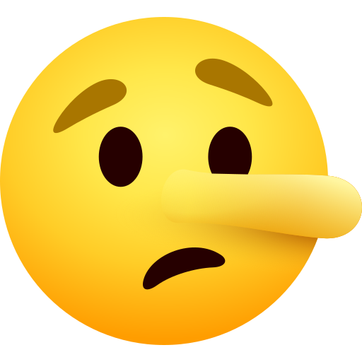 Lying Face as drawn by JoyPixels in 11.0