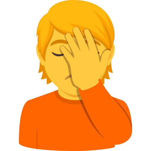 person facepalming as rendered by JoyPixels
